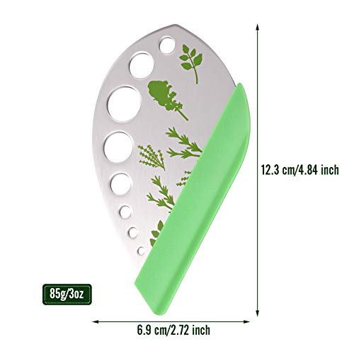 Herb Cutter Stripper 9 Holes-Stainless Steel-Kitchen Gadgets for Oregano, Rosemary, Thyme, Tarragon, Even Kale, etc.-Both Peeling and Cutting-1 Pack