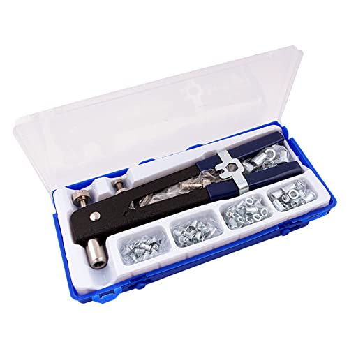 LSLANSOON 86 Pcs Rivet Nut Tool Kit, Hand Riveter Set with M3/M4/M5/M6/M8 Threaded Rivet Nut and Mandrel