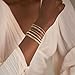 Bvuem Gold Bracelets for Women, Dainty 14K Gold Plated Stackable Bracelets for Women Trendy Waterproof Paperclip Figaro Box Herringbone Chain Bracelet Pack Stack Adjustable Fashion Jewelry for Women