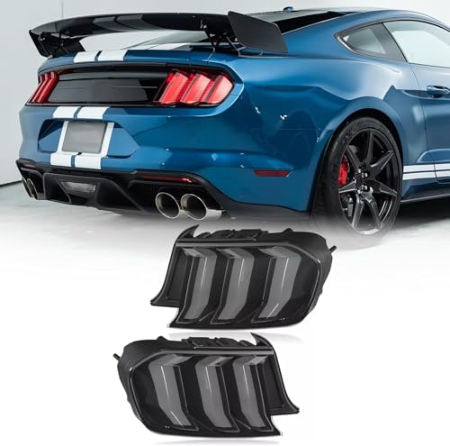 ChaiBayn LED Tail Light Assembly Compatible with 2015-2020 Ford Mustang Replacement with Dynamic Running Turn Light Design,1 Pair (Clear Lens)