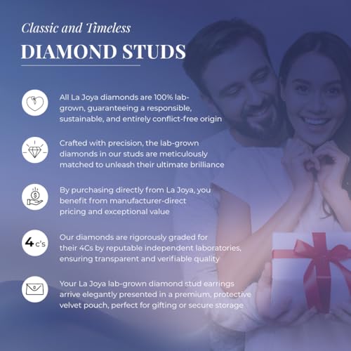 Certified 1/6-3 Ct. Tw. Lab Grown Diamond Stud Earrings for Women and Men | 14K White and Yellow Solid Gold | Premium GH Color and VS - SI Clarity Grade Diamonds4
