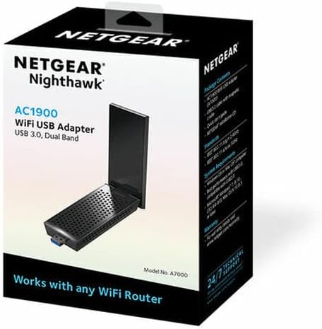 NETGEAR A7000-10000S Nighthawk AC1900 Wi-Fi USB Adapter (USB 3.0, Dual Band Wi-Fi, Magnetic Cradle Included)