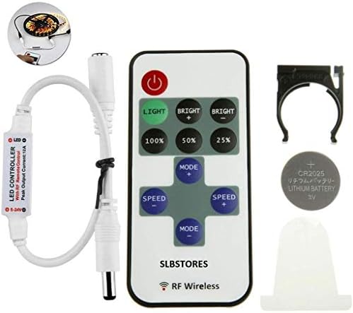 SLBSTORES® 11-Key RF Wireless Remote Control for Single Color 3528 5050 LED Strip Lights,and 10M 100 LED Fairy String Lights RF Dimmer for 12 V DC LED Light Strips