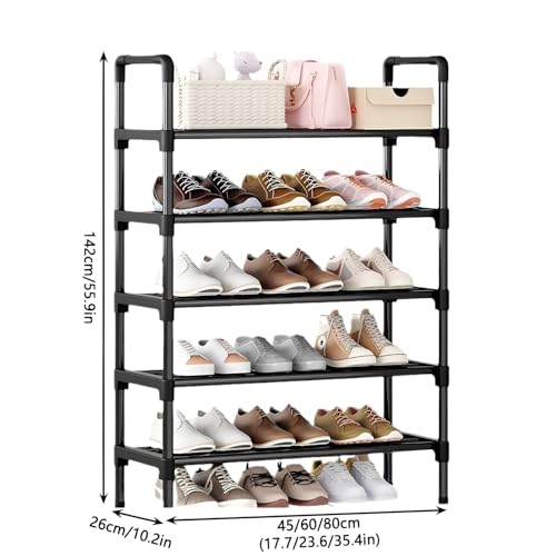 Étagère à chaussures en métal compacte pour optimiser le rangement d'un placard - 4