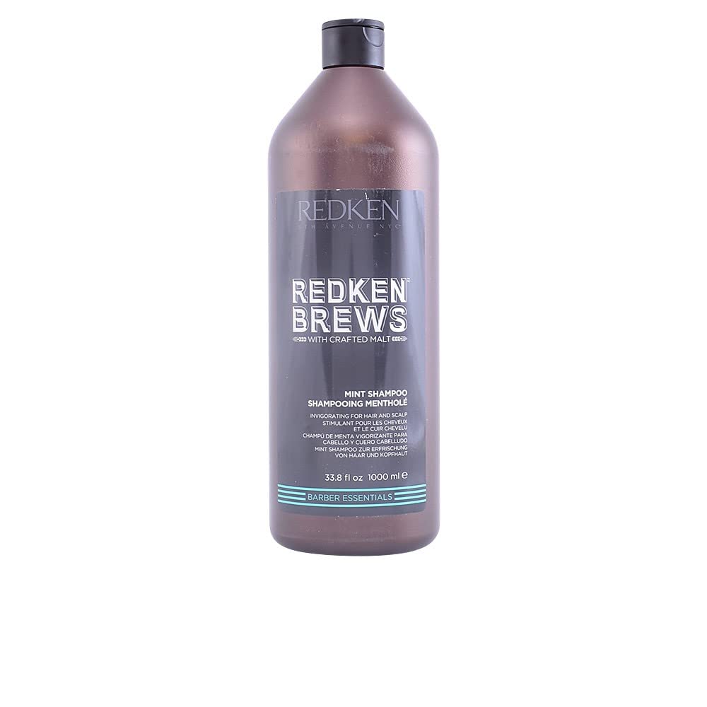 Redken Brews Mint Shampoo For Men - With Menthol For Soothing and Refreshing Scalp and Hair, For All Men's Hair Types, Energizing Mint Scent