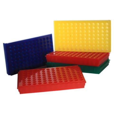 Bio Plas 0091 Polypropylene Reversible 1.5mL and 2.0mL Microcentrifuge Tube Rack, 96 Places (Pack of 5) Cover