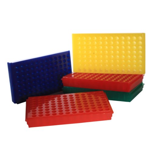 Bio Plas 0091 Polypropylene Reversible 1.5mL and 2.0mL Microcentrifuge Tube Rack, 96 Places (Pack of 5)