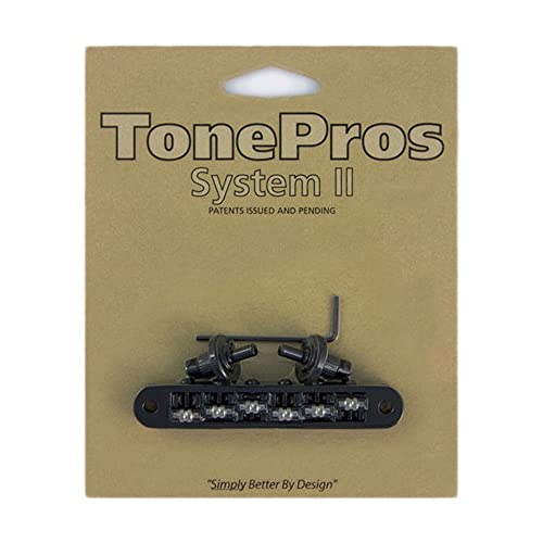 TonePros TP6R B chevalet Tune-O-Matic noir à roulettes pour guitare électrique