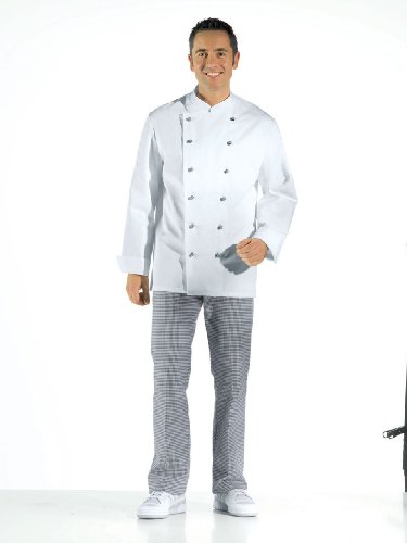 LEIBER Kochjacke für Damen und Herren - viele Farben - CLEAN DRESS Industriewäsche geeignet (52, Weiß) 52,Weiß