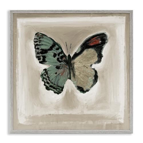 Asymmetrical Butterfly Wings Rustic, 12 x 12 Inch Framed Giclée Print