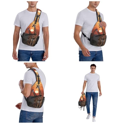 Bolso cruzado Giraffe en puesta de sol para hombre y mujer miniatura 7
