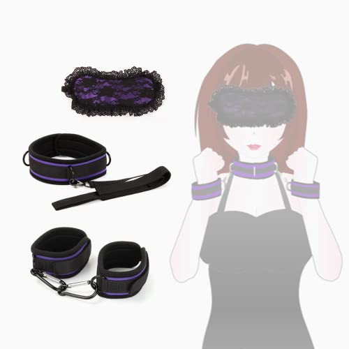 Juego de Encaje Morado de Juguete Alternativo Conectado por Manos y Cuello Cover