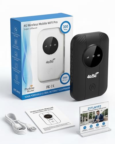 Ultra Link Pocket WiFi Satellite Internet Free in Your Porter Unlimited High Speed Smart Router Mobile Hotspot for International Travel up to 10 Devices(Black)