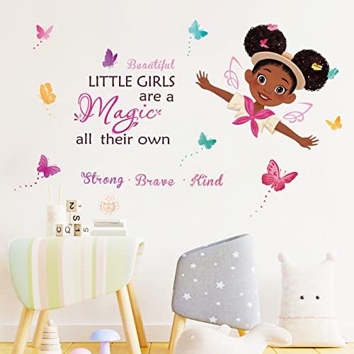 decalmile Black Girl Magic Inspirational Quote Wall Stickers Motivational Saying Wall Decals Girls Room Bedroom Baby Nursery Wall Decor