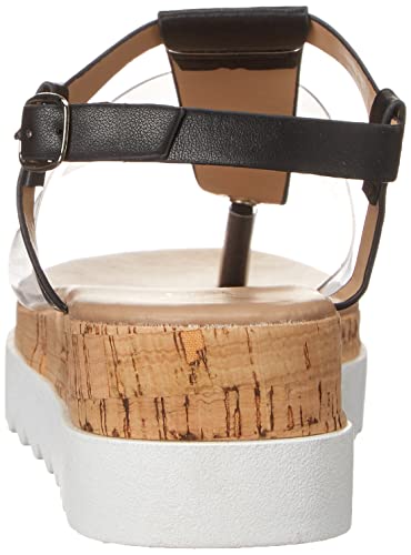 Yoki-Amelia-20 Women’s Lucite Cork Platform Sandal, Black, 8.5 M Us #TOP2