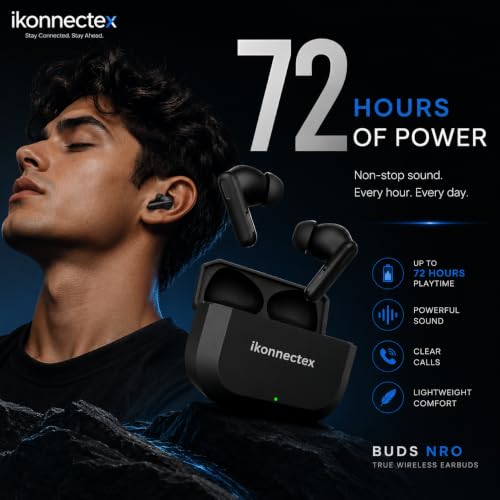 Image of TWS Bluetooth 5.3 Earbuds with 13.6mm Deep Bass Drivers, ENC Mic & IPX5 Sweat Proof Design | 72 Hours Total Playtime with 40ms Low Latency Gaming Mode for Calls, Music & Mobile Gaming
