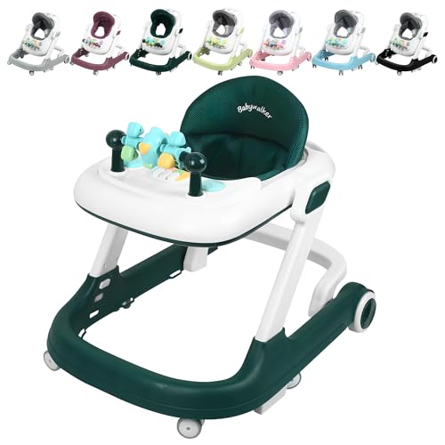 XUANYU - Andador para bebé, con estación de juego, carrito de despertar, ajustable en altura a 3 niveles, caminata para 6-36 meses, para niños y niñas, color verde