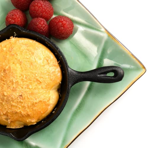 Kuha Mini Cast Iron Skillets 4” - 6-Pack Of Pre-Seasoned Miniature Skillets - With 6 Small Silicone Trivets And Cast Iron Scraper #TOP7