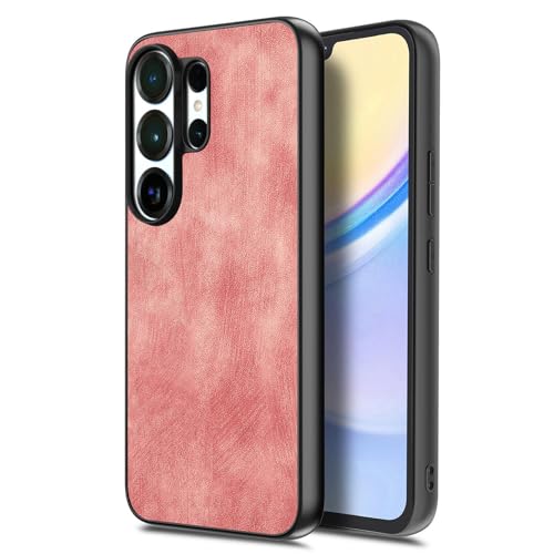 Étui en cuir pour Samsung Galaxy S26 givré fin et léger rose