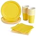Yellow Party Supplies - 24-Set Paper Tableware - Disposable Dinnerware set for 24 Guests, Including Paper Plates, Napkins and Cups, Yellow