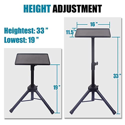 Gleam Projector Stand Stronger Support Large Tray With Phone Clip 15.5In(L) X 11.5In(W) Height From 24In To 40In For Laptop, Projector, Dj #TOP1