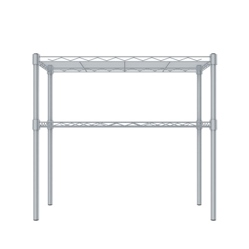 TUNE HOME Kitchen Cabinet with 2 Shelves & Oven Space | Heavy-Duty Organizer | Holds Up to 10x Weight | Easy Assembly with Video Guide | Spacious Trays | Elevated for Easy Cleaning (Silver, Metal) 2