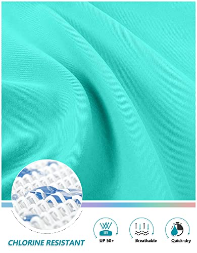 Kayrth Women's High Waisted Swim Skirt With Zipper Pockets Tummy Control Bathing Suit Swimsuit Tankini Bottoms Mint Green #TOP4