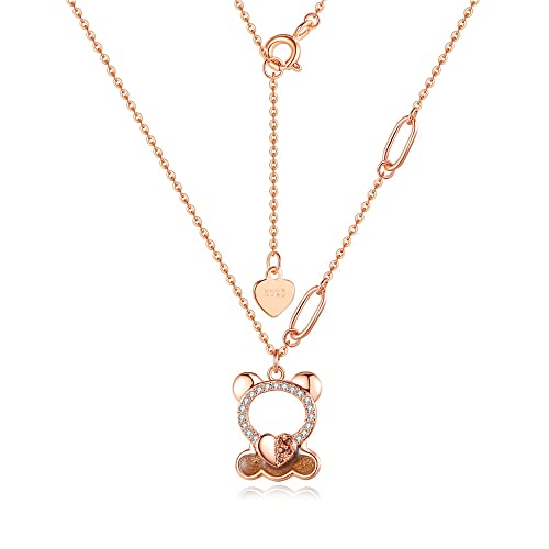 MIKAMU レディース ピアス くま ネックレス レディースくま レディース 指輪 ブレスレット レディース 最高級 ダイヤモンドCZ シルバー925 純銀製 ピアス レディース くま ネックレス 安心の 金属アレルギー対応 ギフト ジュエリー 専用ボッ