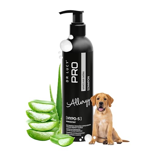 DR LUCY PRO Hypo S hypoallergenes Hundeshampoo für Sensible Haut, mit Lanolin & Aloe Vera, feuchtigkeitsspendend & schonend, 250 ml