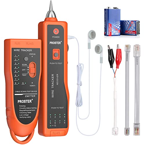 Tester de Cable Red XQ 350 Comprobador de Cables RJ45 RJ11 Herramienta Comprobadora LAN con Sonda Auriculares Tester Cable Lineas Telefonicas Medidor Continuidad de Cable LAN Ethernet BNC Cover