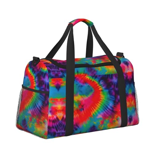 Colorful Tie Dye pattern print Overnight Bags for Women and Men Shoulder Bag Carry On Bag for Traveling Travel Essentials3