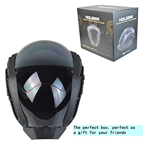 Tactical Full Face Masks With Tactical Goggles,Cs Tactical Knight Mask Protective Paintball Eye Protection Cosplay Costume Movie Shooting For Men (Blcak With Rail) #TOP6