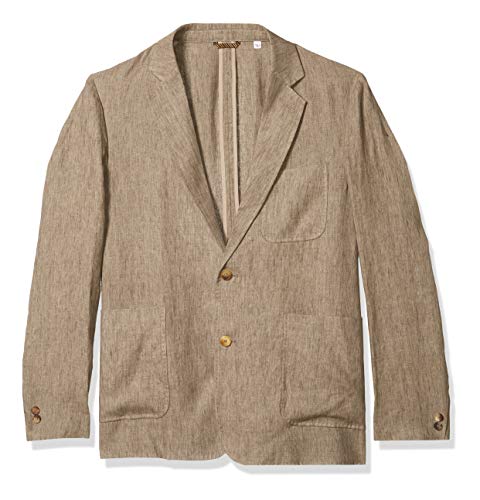 Billy Reid Men's Standard Fit Two Button Single Breasted Archie Sportcoat, Linen Sand Melange, 46R