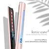 Infrared Ion Hair Straightener & Styler, 2 in 1 Ceramic Straightener Curls and Straightens, Anti-frizz and Shine Effect, Dual Voltage, 14 Adjust Temp 100-230℃ Pink
