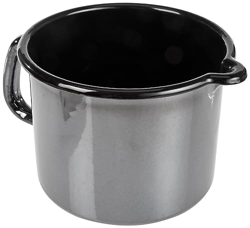 GSW 255141 Profi-Black-Star Milchtopf Emaille schwarz 14 cm