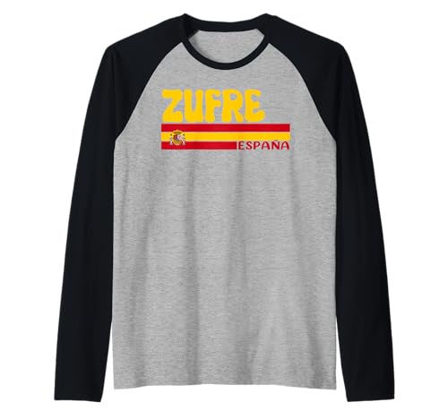 Retro ZUFRE Ciudad España Vintage Estética Vacaciones de Verano Camiseta Manga Raglan