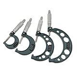 mitutoyo micrometer 0-25 Außenmikrometer-Set mit mm Messbereich, 4er-Set (0-25 mm, 25-50 mm, 50-75 mm, 75-100 mm)