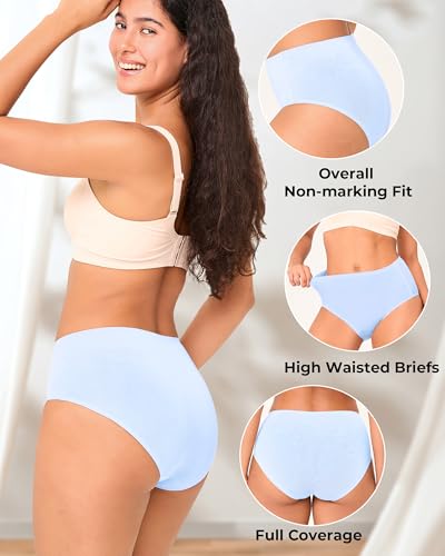 Image of BAMBOO COOL Women's Underwear Soft Panties for Women Full Coverage Ladies Underpants Full Coverage Briefs,6 Pack