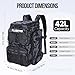 PLUSINNO Fishing Backpack with Rod Holders, 42L Large Water-Resistant Tackle Bag for Fishing, Camping, Hiking, Gifts, Black Camouflage., 36 cm x 25 cm x 45 cm, Daypack