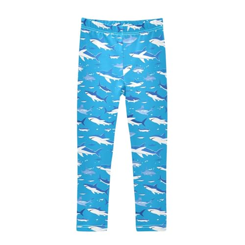 Shark Ocean Navy Bluoddler Baby Girl Legging Stretchy High Waisted Pants Sports