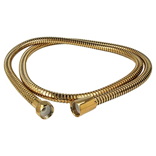 Preisvergleich Produktbild tecuro Metall Agraff Brauseschlauch 1,50 m, doppelt gewickelt, hochglanz vergoldet