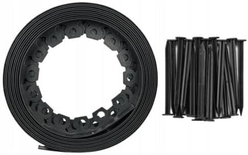 10-50 Metre FLEXIBLE GARDEN BORDER GRASS LAWN PATH EDGING WITH PLASTIC PEGS 40mm (20 Metres + pegs)