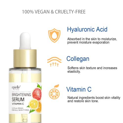 Epielle Vitamin C Serum & Mist For All Skin Types, 100% Vegan & Cruelty-Free |Summer Skincare, Spa Gifts, Gift Set| (Vitamin C Serum + Mist) #TOP1
