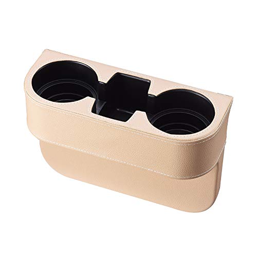 Image of BEIGE Multifunctional Car Cup Holder Car Seat Organizer Gap Filler Bottle Phone Storage Organizer
