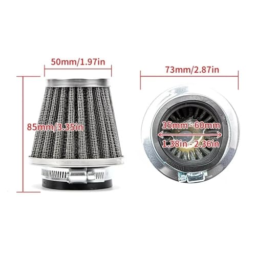 Filtre à air conique format compact 1 pièce pour moto à col ajustable - 6