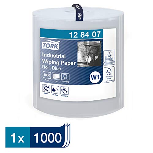 Tork Industrial Rol Poetspapier Blauw W1, Absorberend, 1 x 1.000 vellen, 128407 - Image 3