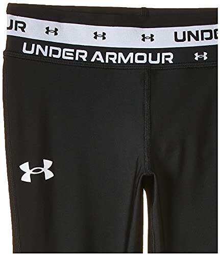 Under Armour Girls' Heatgear Armour Leggings , Black (001)/White , Youth Medium #TOP2