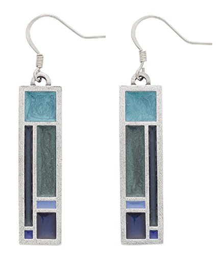 Danforth Riversong/Twilight Wire Earrings For Women – Handcrafted Pewter Art Deco Earrings – 1 ½”, Made In USA