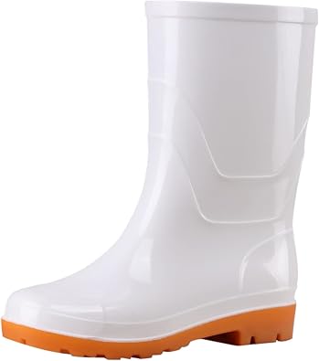Womens Rain Boots Mid Calf Waterproof Mid Calf Lightweight Cute Booties Fashion Out Work Comfortable Garden Shoes