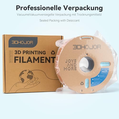 Image of 3DHoJor Matte PLA Filament 1.75mm, 1kg*4 Bundle Cardboard Spool PLA Filament 1.75 PLA 3D Printing Filament, Print with Most 3D Printers-Green,Pink,Blue,Tangerine